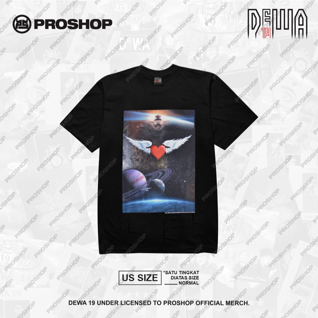 Proshop | Sayap Hati Space Dewa 19 Tshirt | Kaos Pria Kaos Distro | Hitam
