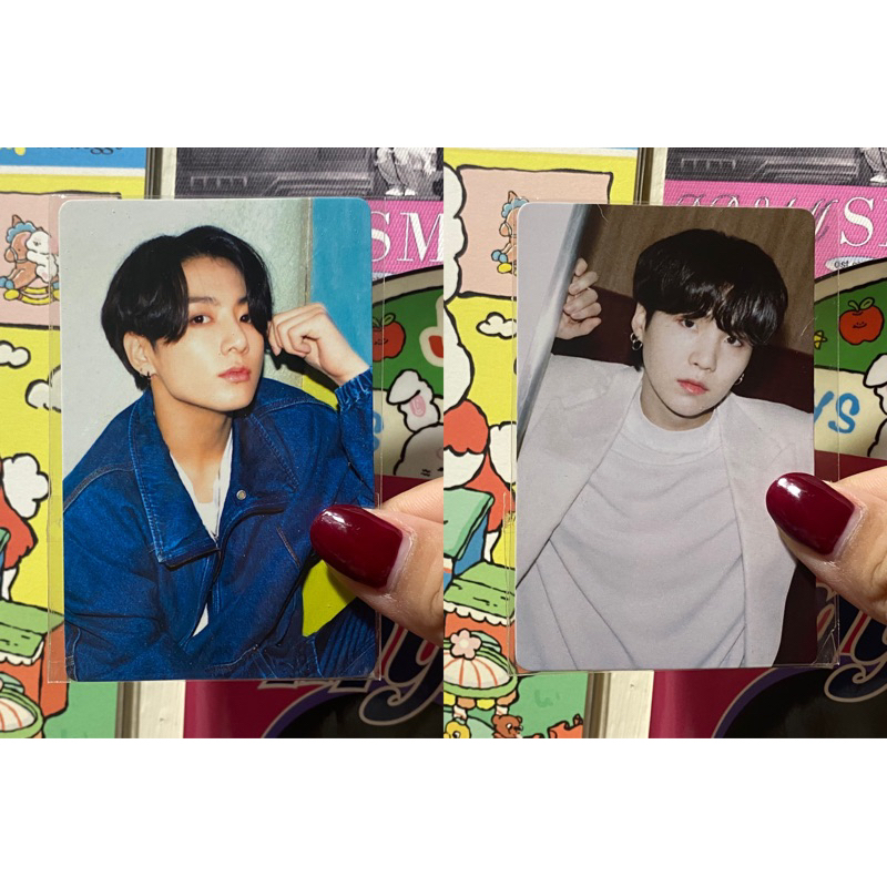 photocard cubic painting dynamite butter jungkook suga yoongi jk bts official