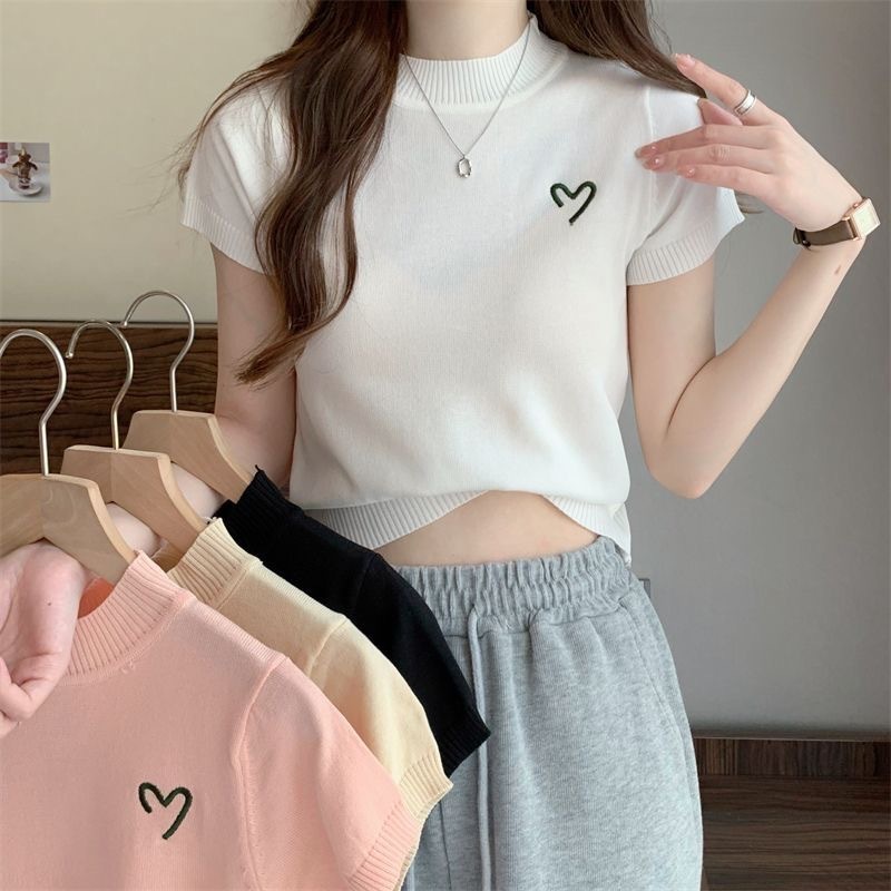 Baju Atasan Import Wanita Heary - Atasan Rajut Halus Import Lengan Pendek