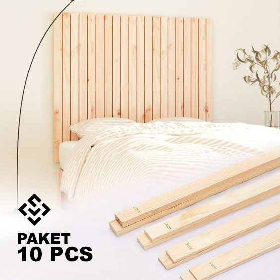 10PCS Wall Batten Wall Molding Wall Moulding Lis Kayu Pinus Jati Belanda Dinding Profil Kayu Wall Pa