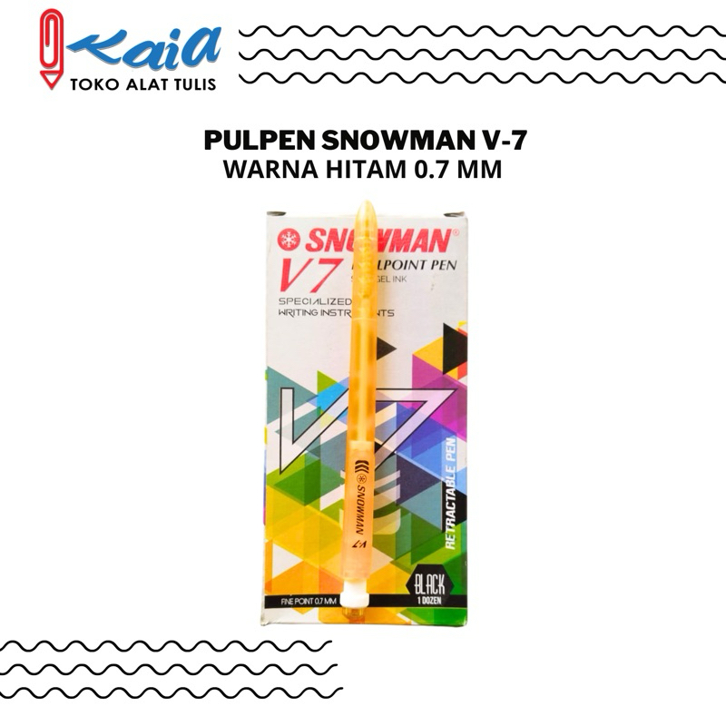 

PULPEN SNOWMAN V-7 WARNA HITAM 0.7 MM