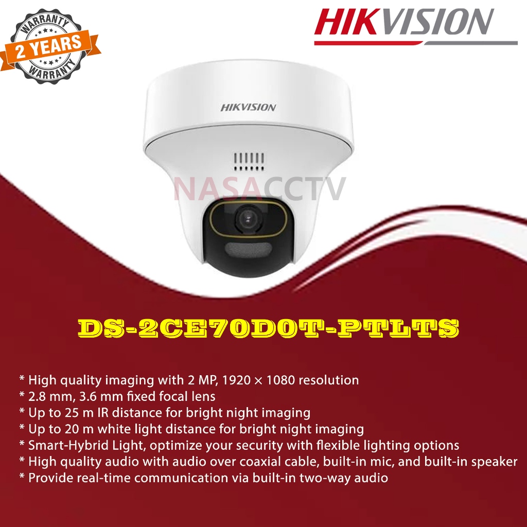 HIKVISION CAMERA CCTV DS-2CE70D0T-PTLTS