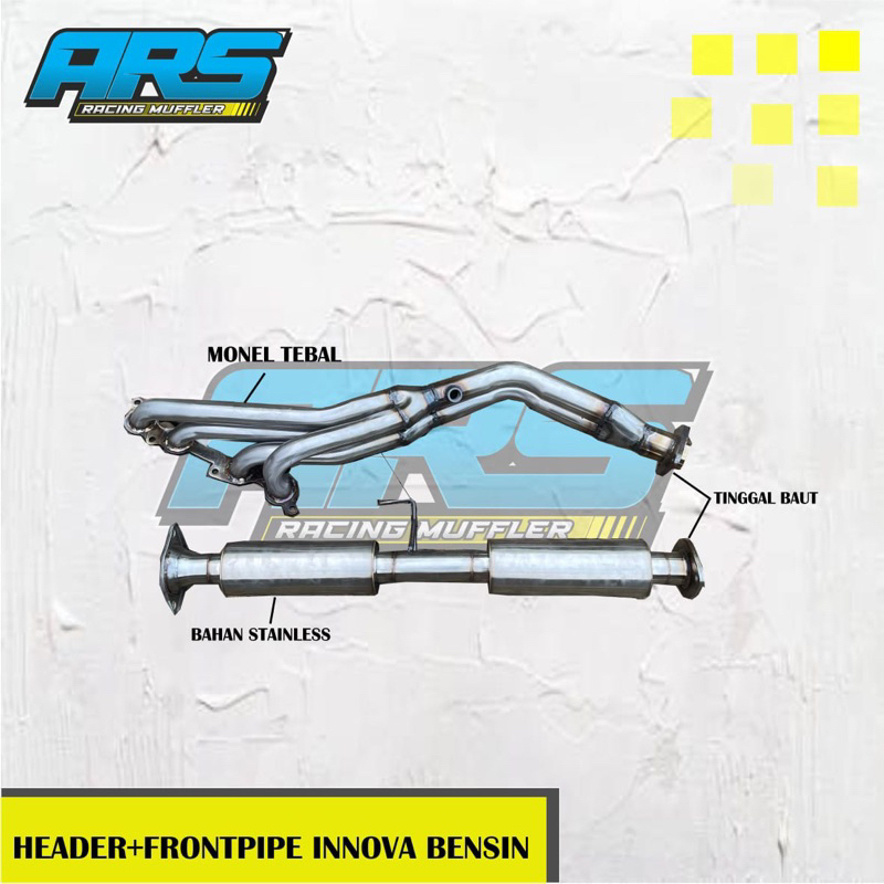 HEADER PLUS FRONTPIPE INNOVA BENSIN 421 BOLT ON ARS RACING MUFFLER
