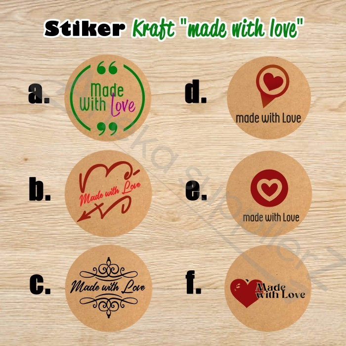 

Stiker - Box Kue - Lunch Box - KRAFT COKLAT - MADE WITH LOVE |SM4