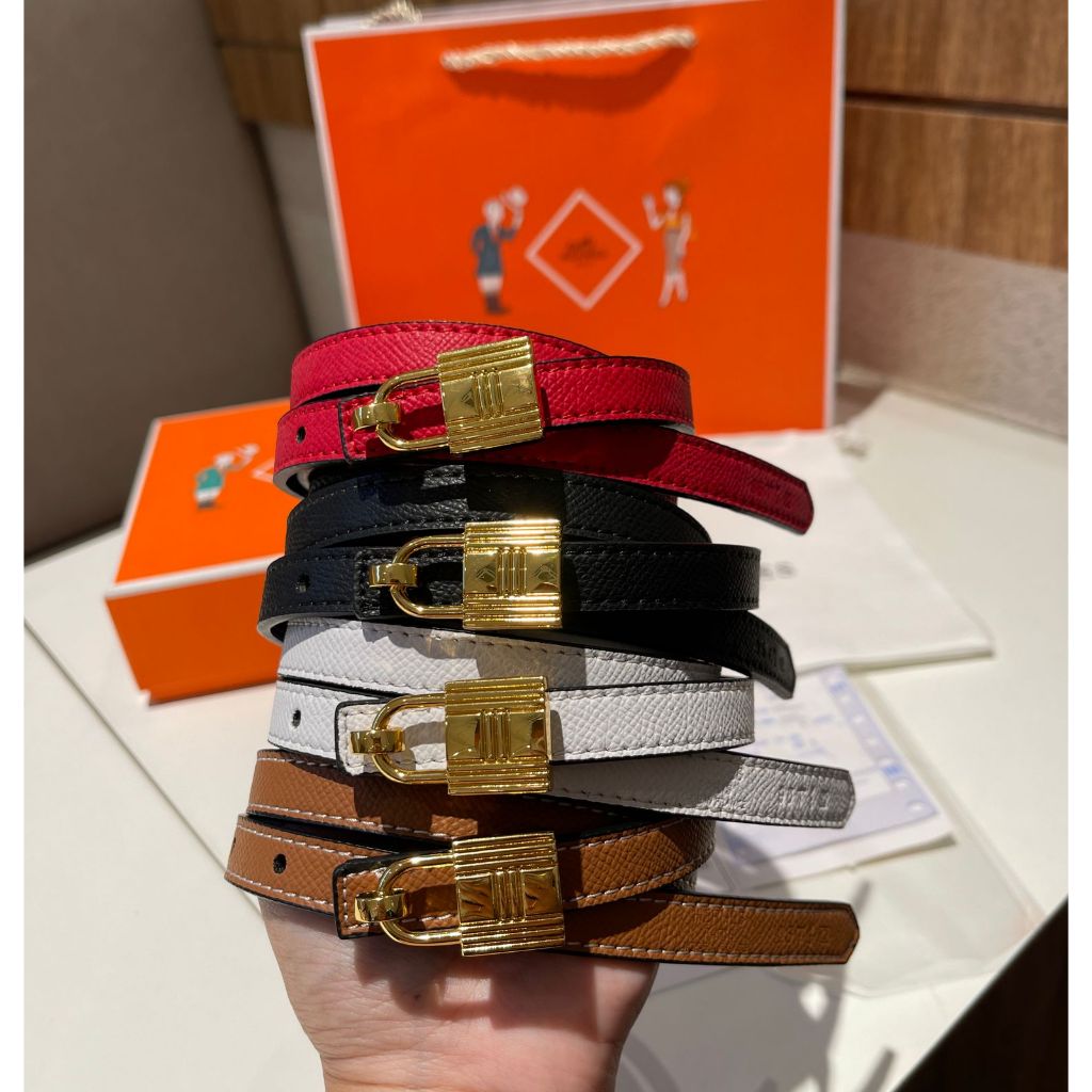 BELT PINGGANG WANITA PADLOCK 4COLOUR FREE BOX & PAPERBAG