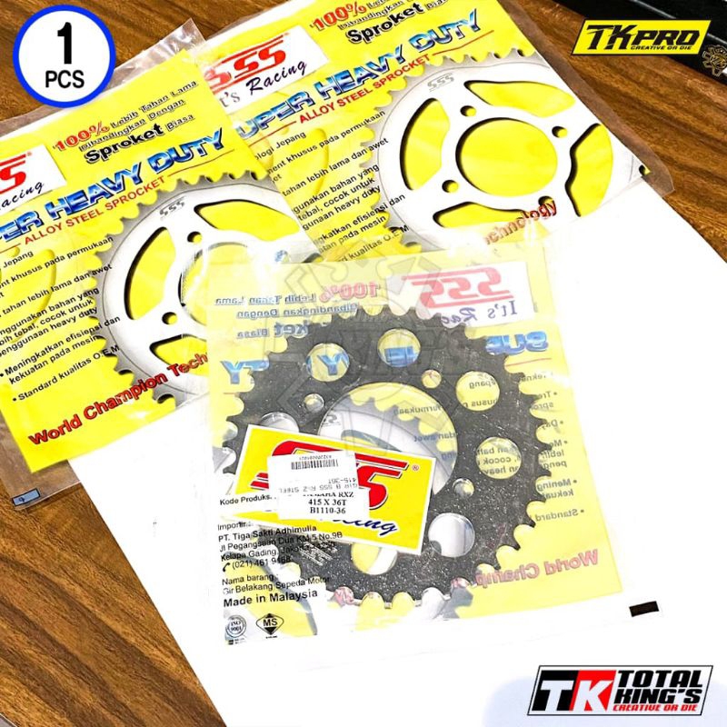 GEAR GIR BELAKANG SSS RACING 428 37-36-35. RX KING VEGA JUPITER Z MX FIZR