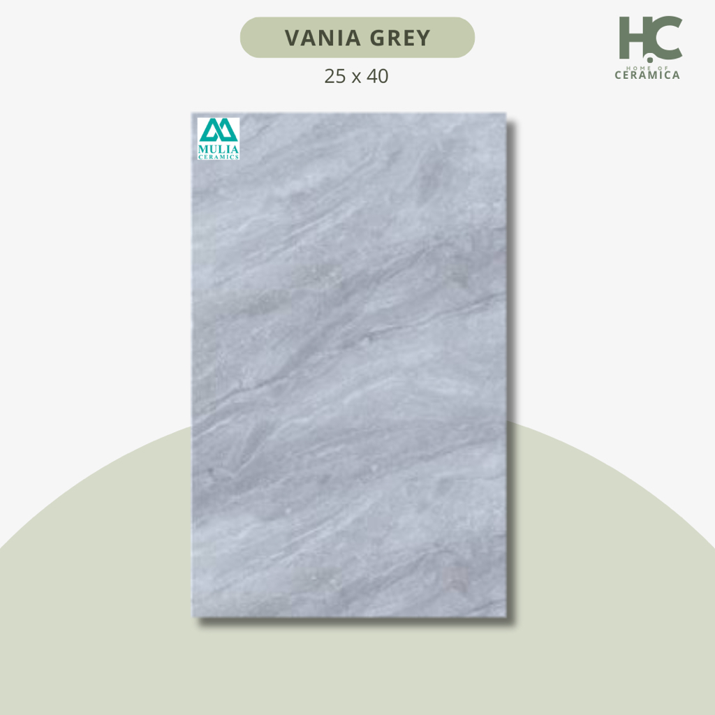 Keramik Dinding WC/ Dapur - VANIA GREY 25X40 - MULIA (KW 2)