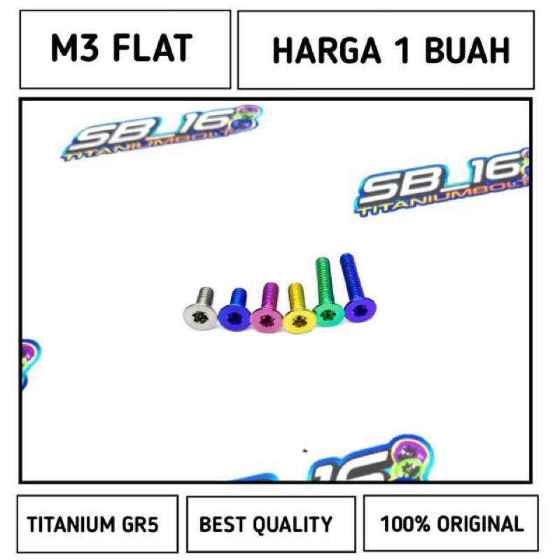 BAUT M3 FLAT TITANIUM GR5 (DRAT 4)