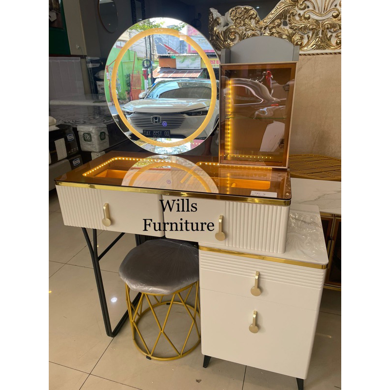 meja rias kaca bulat meja rias lampu meja rias modern meja rias aesthetic meja rias minimalis meja r