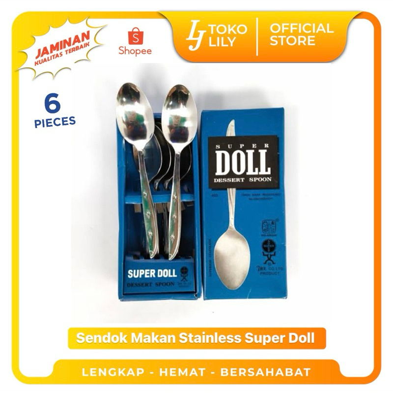 Sendok Makan Stainless Super Doll 1 Box isi 6pcs (1/2 Lusin)