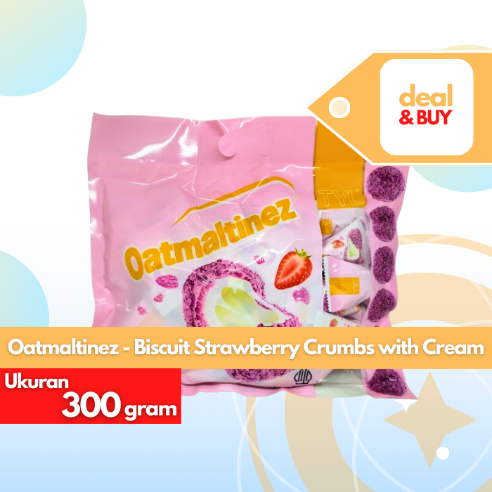 

TYL Oatmaltinez Biscuit Strawberry Crumbs with Cream - Biscuit Ball Strawberry Crumbs 300 g