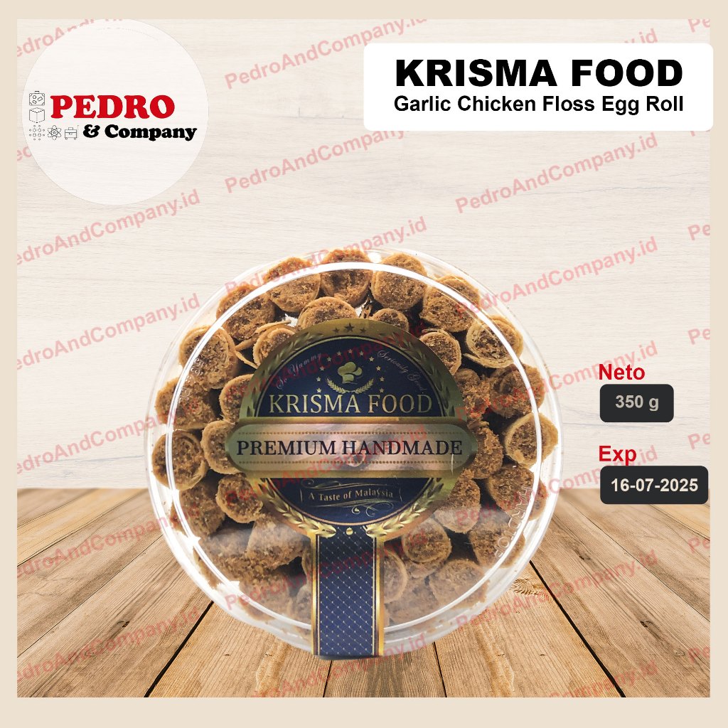 

Krisma food premium GARLIC CHICKEN EGG ROLL 350 gram snack abon