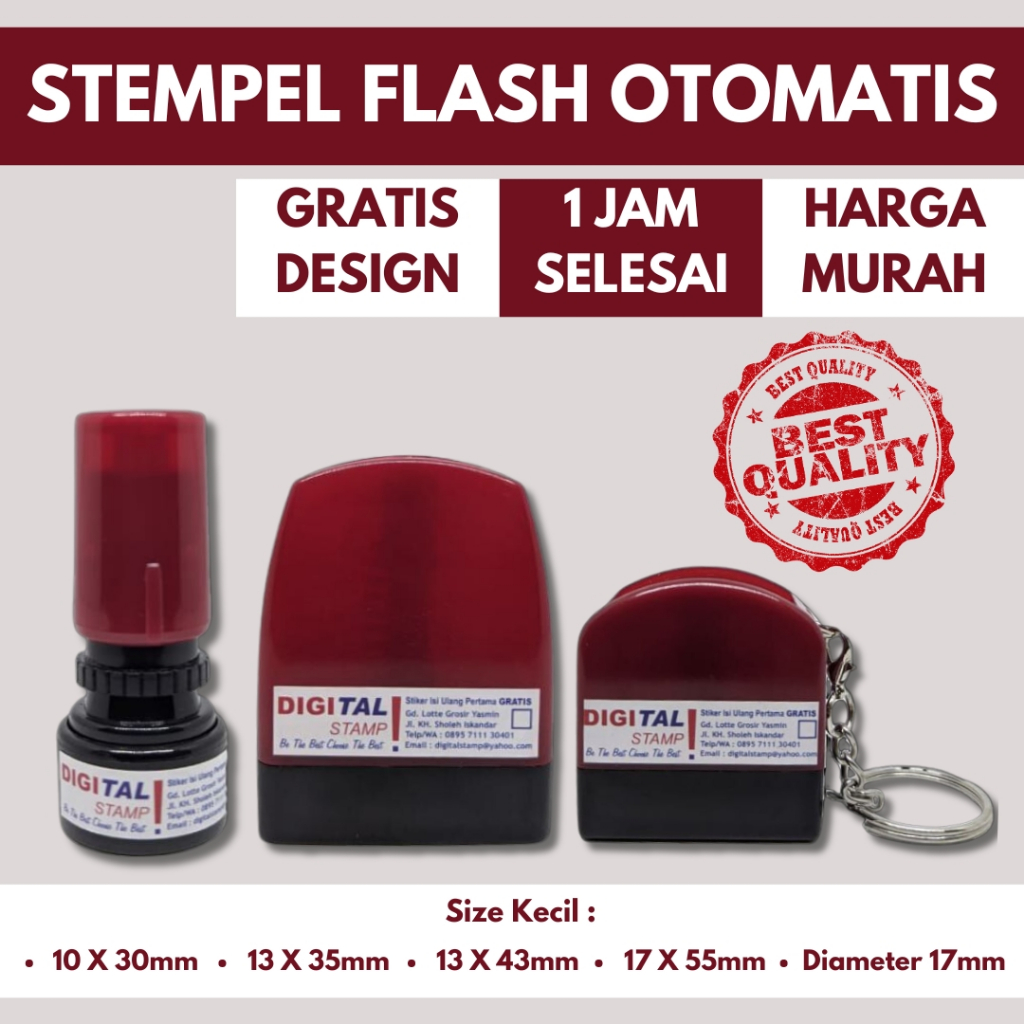 

STEMPEL FLASH OTOMATIS UNTUK NAMA DAN NO TELP / NAMA DAN NIK NIP / PNS DOKTER SALES