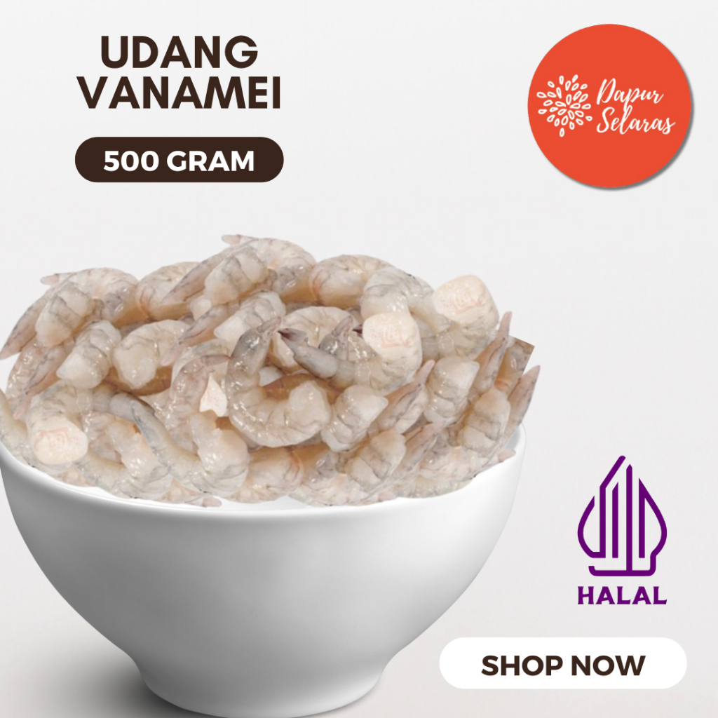 

Udang Vanamei Kupas 500 Gram