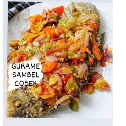 

Gurame goreng sambal Cobek pedas mantap