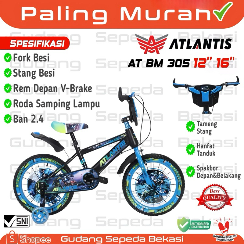 SEPEDA ANAK BMX  AT MERAPI /305 WM / Atlantis 209 / AT 03 L wM/SPIDERMAN 3.0 / SPIDERMAN 4.0 UKURAN 