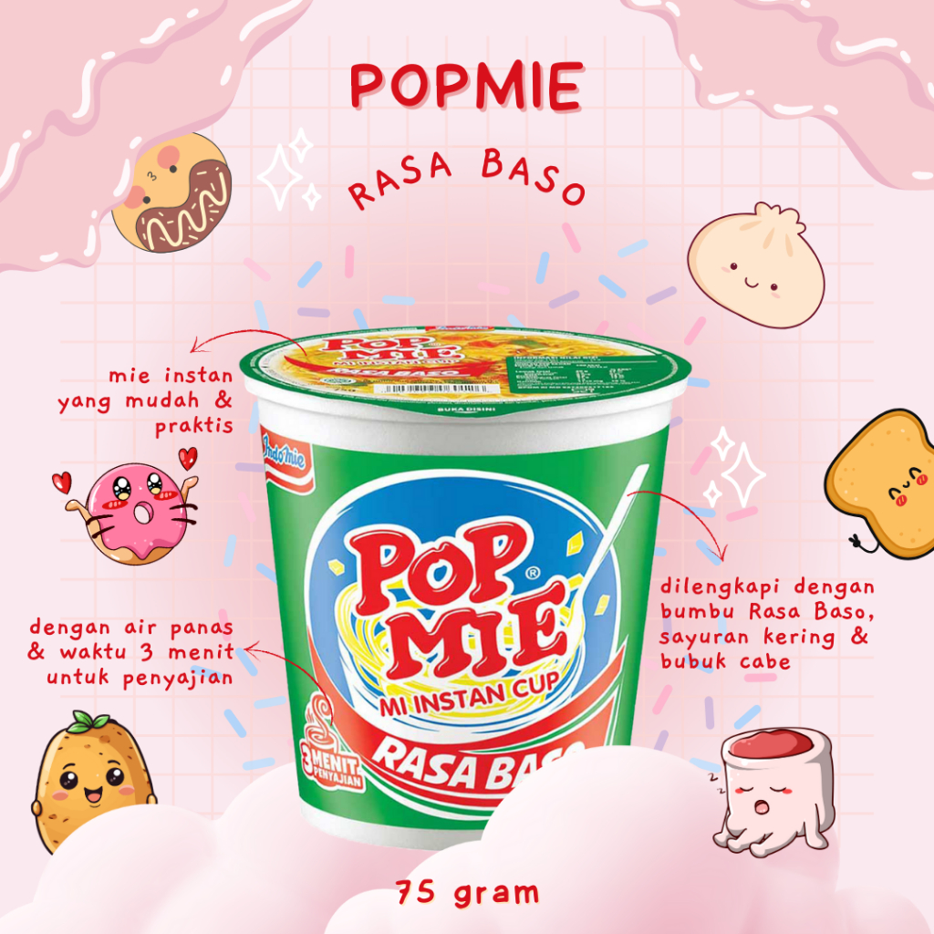 

Pop Mie Kuah Rasa Baso 3pcs 75g