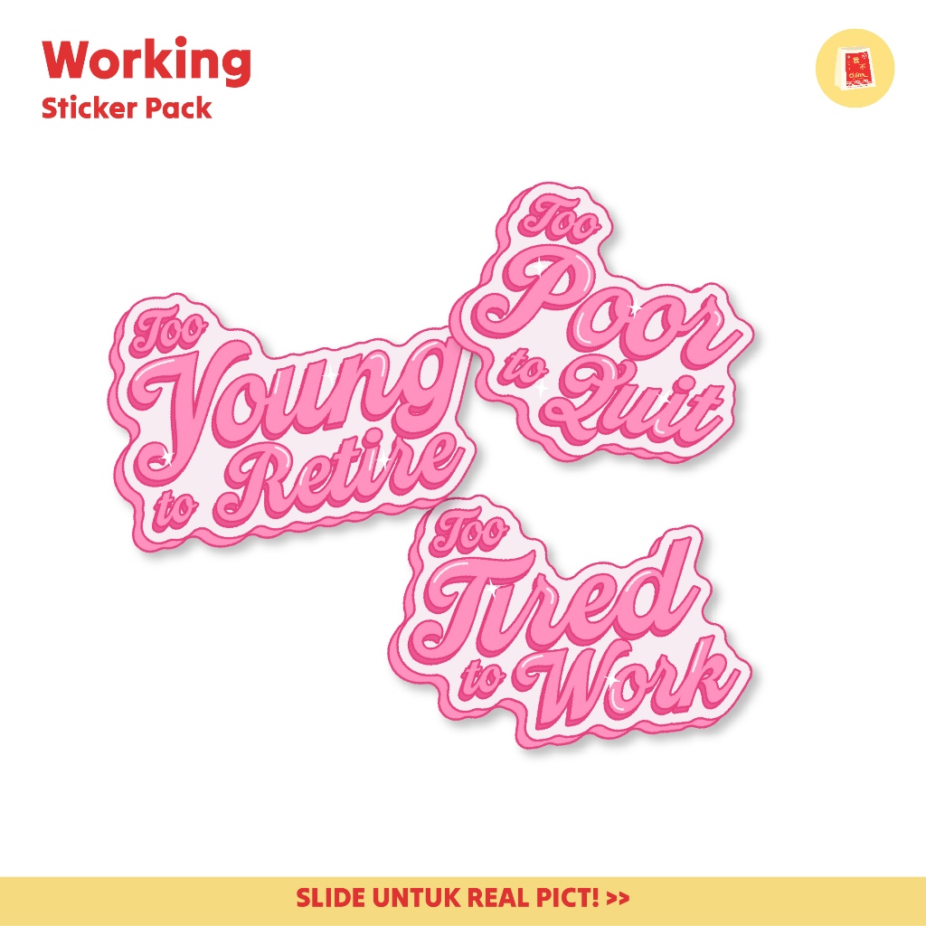 

[CILINN] Stiker Stress Kerja Pack Diecut