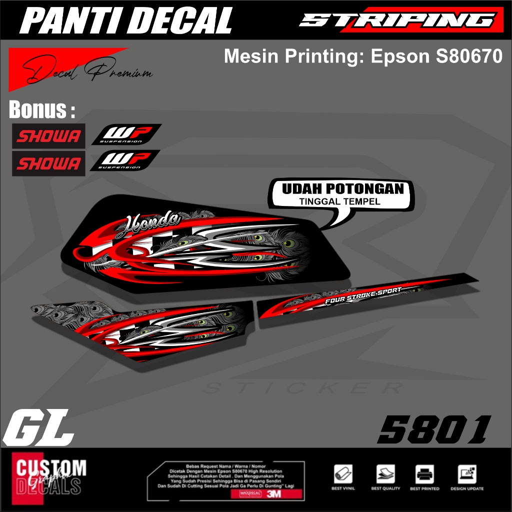 READYstriping gl pro variasi keren herex - striping gl herex les stiker gl Honda