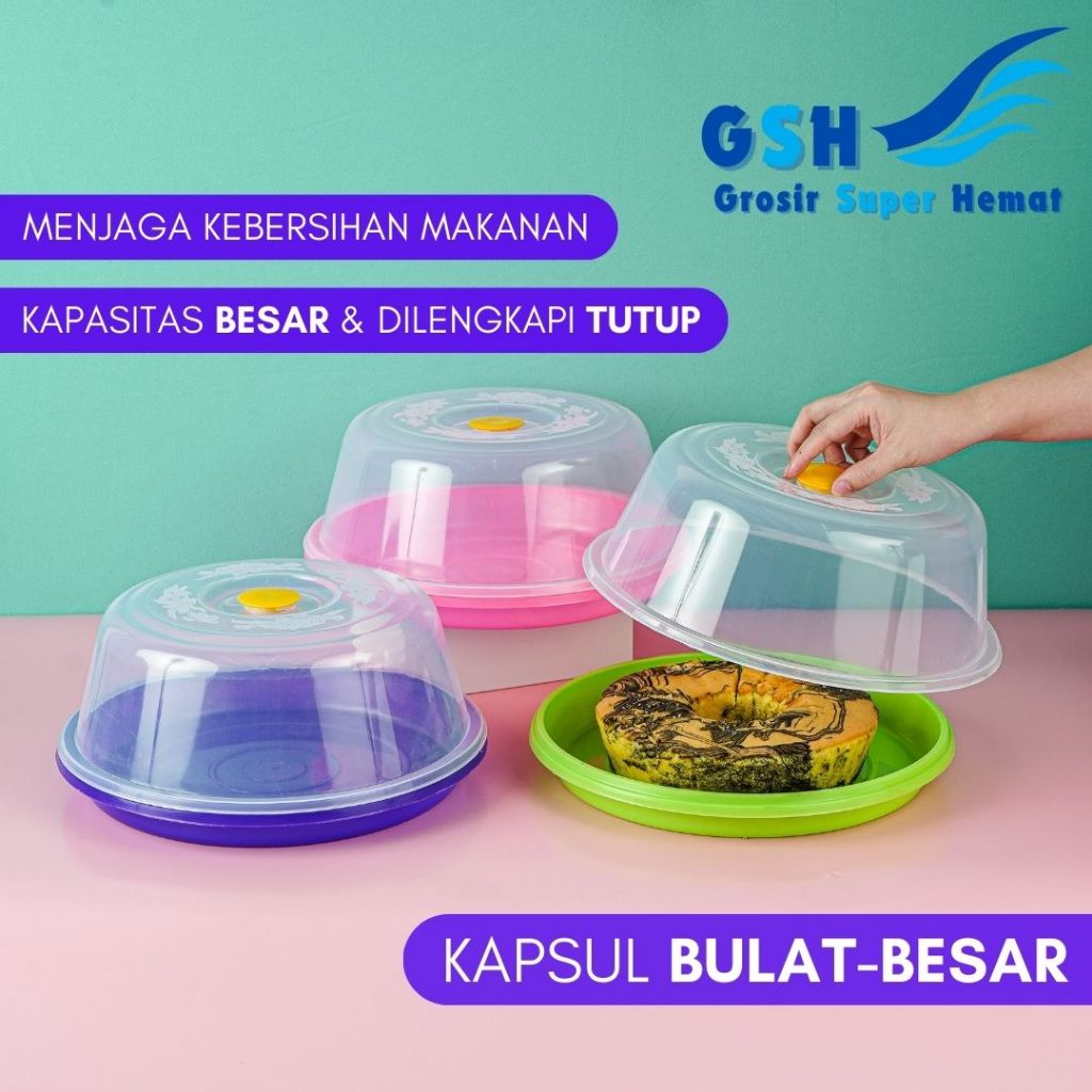 GSH - Kapsul Bulat Besar (Isi 3-6-12 pcs) High Way Tempat Kue Bolu  Tempat Roti Tawar Tutup Aestheti