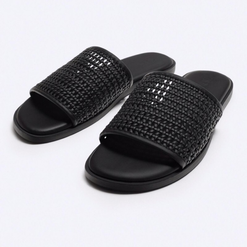 ZARA Men Sandal Braided Sendal Pria Black