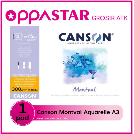

Canson Montval Aquarelle A3 3g 297x42 Kertas Gambar Watercolor 28732 KODE I5E7