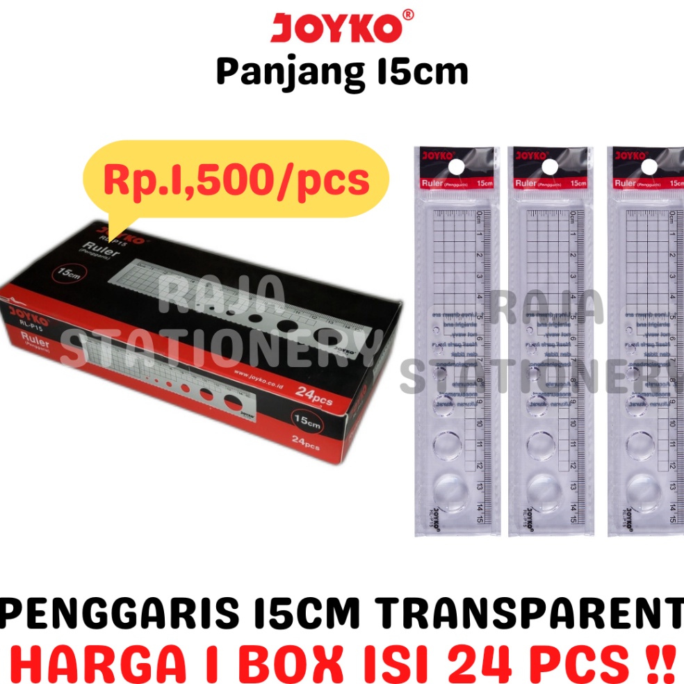 

JOYKO RULER 15CM TRANSPARENT PENGGARIS 15CM JOYKO PANJANG AKRILIK TRANSPARAN RLP15 24PCS KODE X4S3