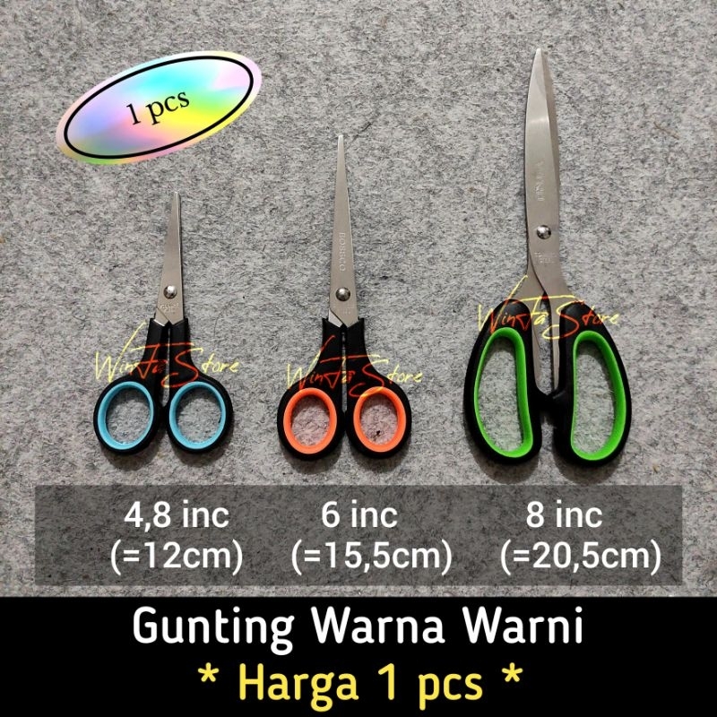 

( 1 PCS ) Gunting Warna Warni 4,8 6 8 Inci Gunting Kertas Gunting Kecil Sedang Besar