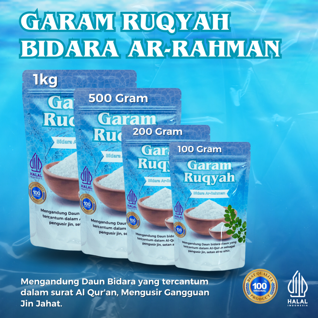 

BISA COD (BAYAR DI TEMPAT) Garam Ruqyah AR RAHMAN 500 Gram- Untuk Meruqyah/Menetralisir Rumah, Toko, Tempat usaha dari Energi Negatif atau jin