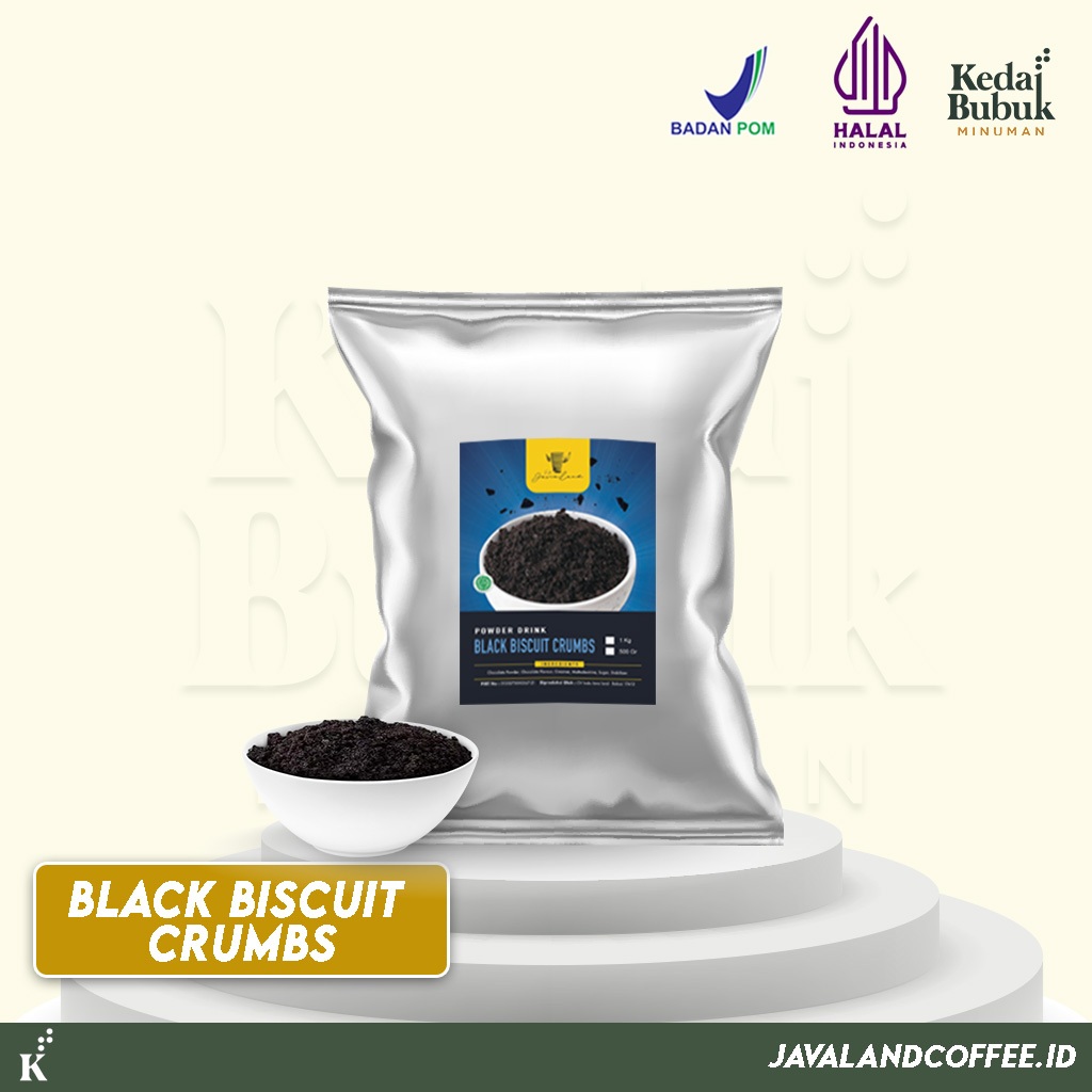 

Javaland Topping Black Biscuit CRUMB 1Kg | Minuman Kekinian | Topping Remahan | Tapioca Pearl