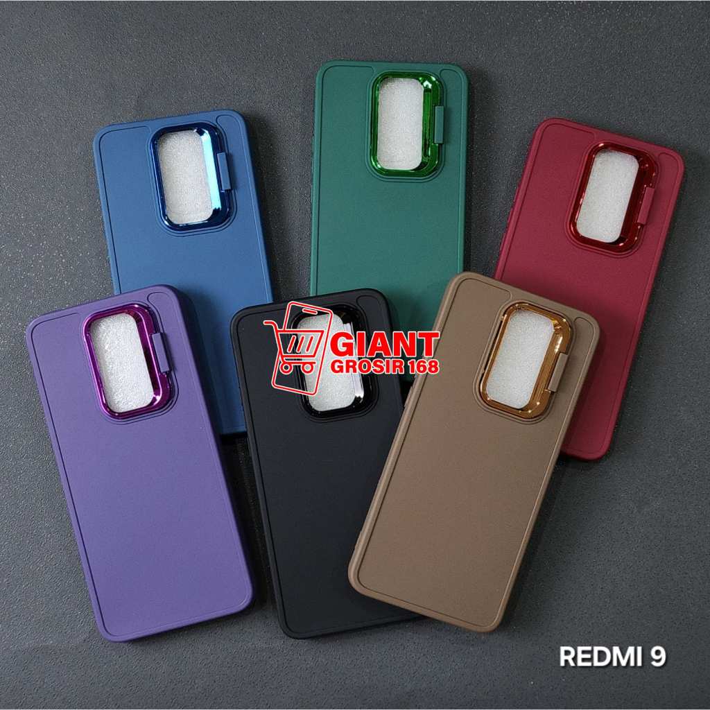 Redmi 9 Redmi 9A Redmi 9C Redmi 10A Redmi 9T Redmi A3 Softcase Macaron Stand Ring Kamera Case Redmi 