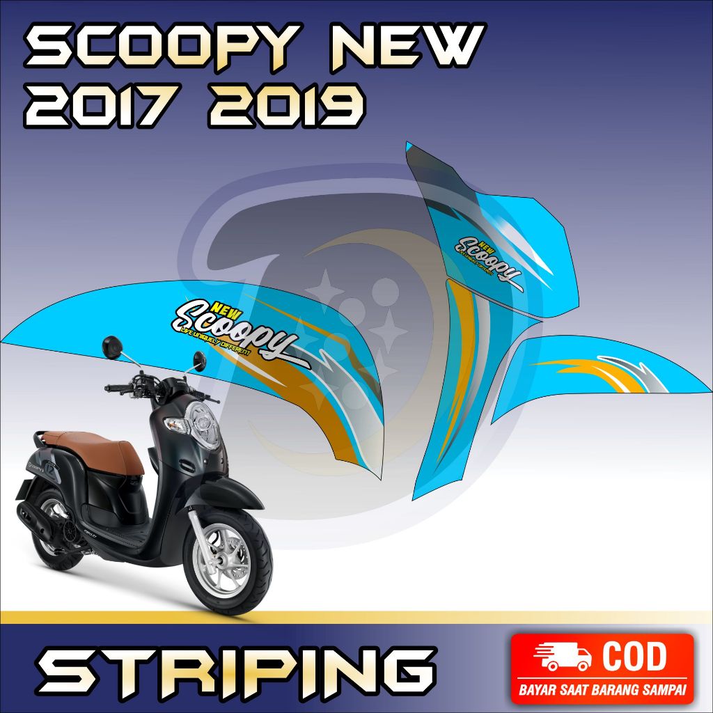 Striping Lis Honda Scoopy 2017 2019 Stiker Variasi Motor Scoopy New Striping Motor Scoopy Simple