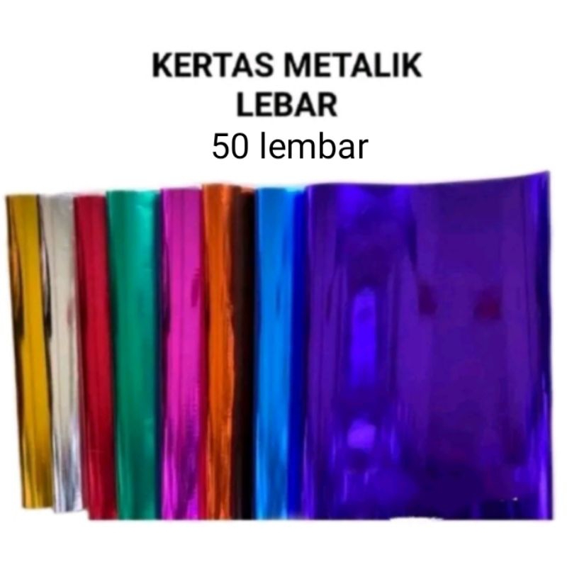 

Grosir 50 Lembar Kertas Kilap Kilat Warna Warni Merah Biru Hijau Emas Perak Putih Kuning Pink Ungu Oren Tua Metalik Sampul Kado Buku Prakarya Origami Manggar Polos