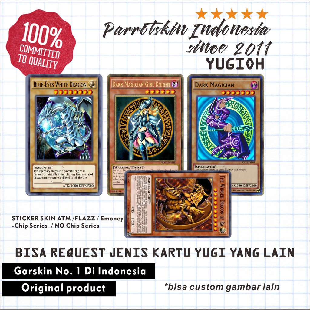 

PRODUCT TERKECE Emoney Flazz Tapcash ATM Debit Credit custom Sticker Skin Card kartu YUGIOH series