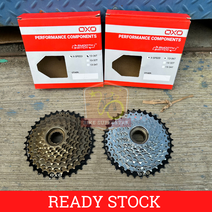 NEW Freewheel Sprocket Gir Gear Megarange Susun Belakang OXO 9 Speed 13-36T Drat Ulir Sepeda