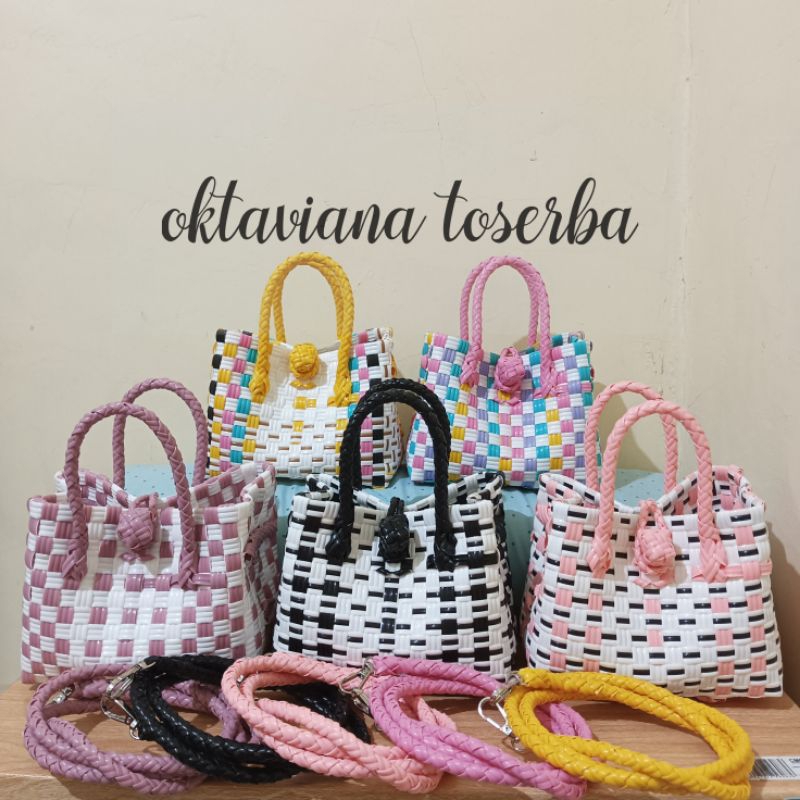 (FREE ACC) TAS JALI SELEMPANG SUPER MINI / TAS JALI CUMIL / TAS JALI 2IN1 / TAS ANYAMAN SELEMPANG VI