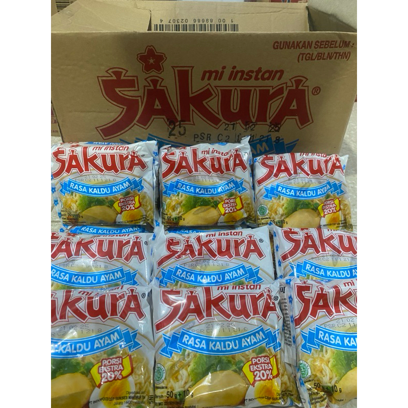 

[ 20 Pcs ] Mie Sakura Rasa kaldu ayam 50 g + 10 g