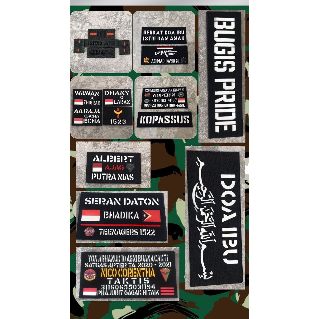 PATCH LASER CUSTOM NAMA DAN DESAIN