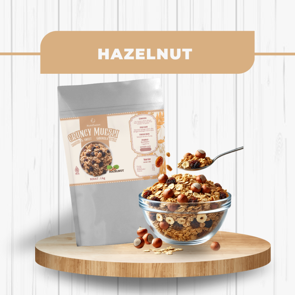 

Crunchy Muesli Granola Style 1 KG (Hazelnut) | Murah Meriah | Enak | Diet | Promo | Terjangkau | Nikmat | Promo | Renyah | Diskon | Sehat | Lezat | Ekonomis | Termurah | Granola | Oats | Sereal | Sarapan