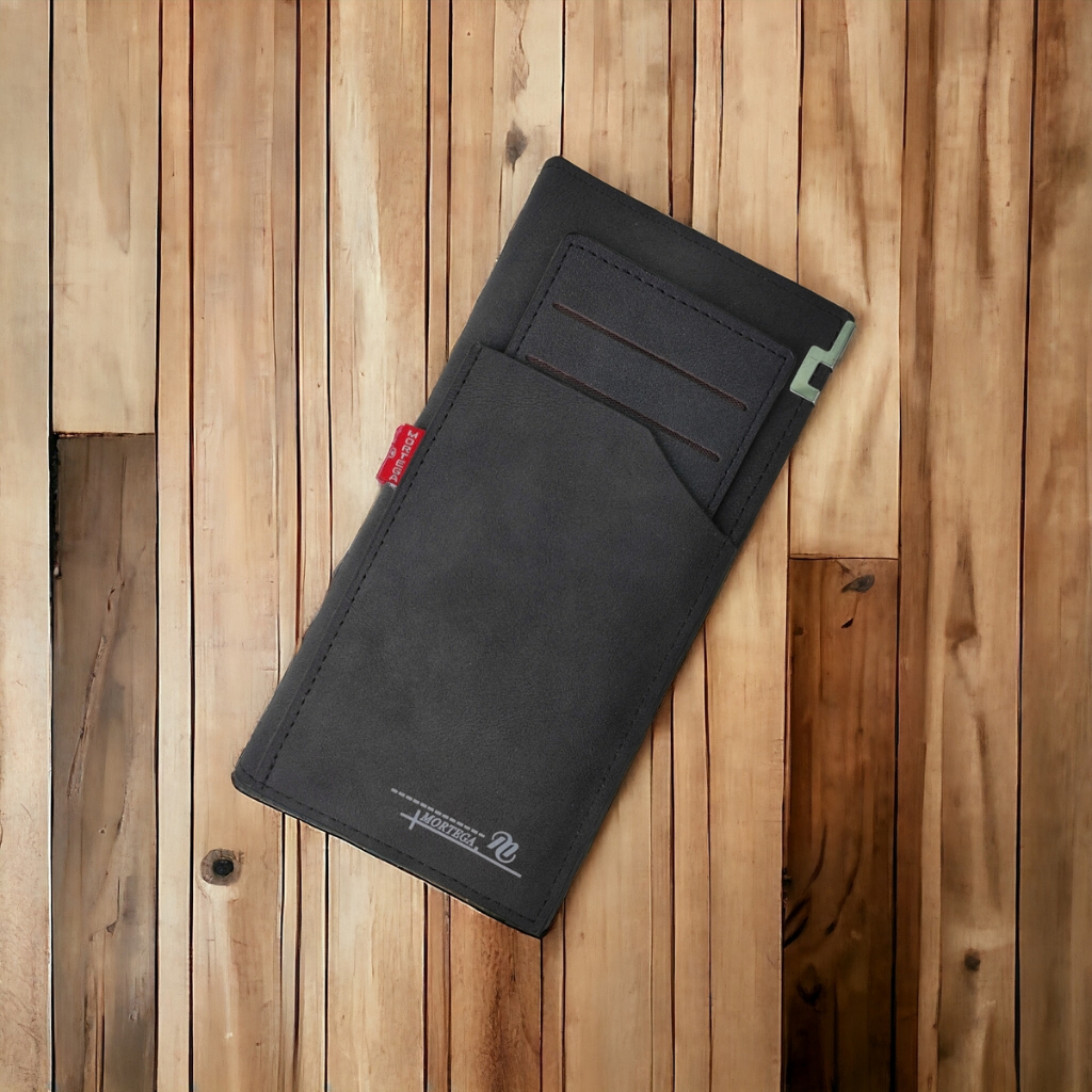 Dompet Panjang Kartu Cowok | Dompet Kulit Sintetis Pria Mortega