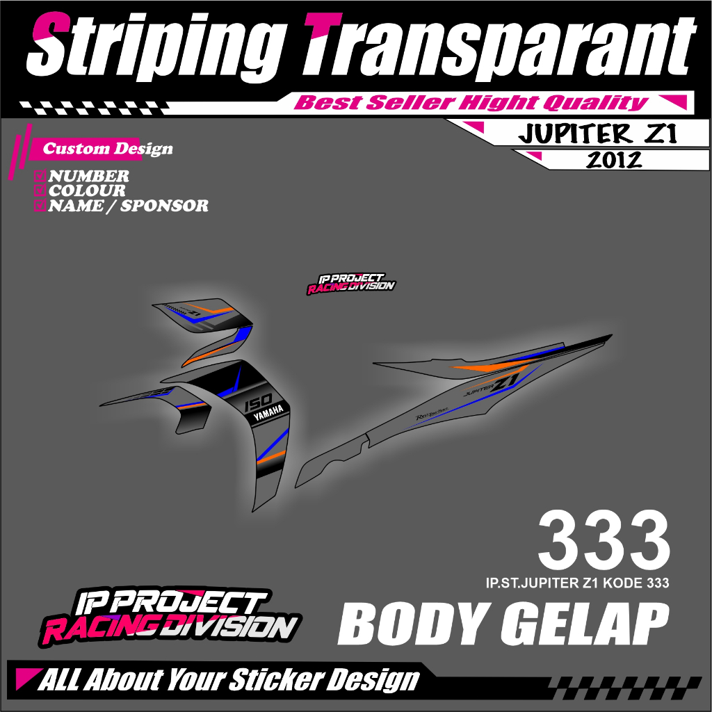 JUPITER Z1 2012 (COD) STIKER STRIPING MOTOR YAMAHA JUPITER Z1 HOLOGRAM DAN TRANSPARAN