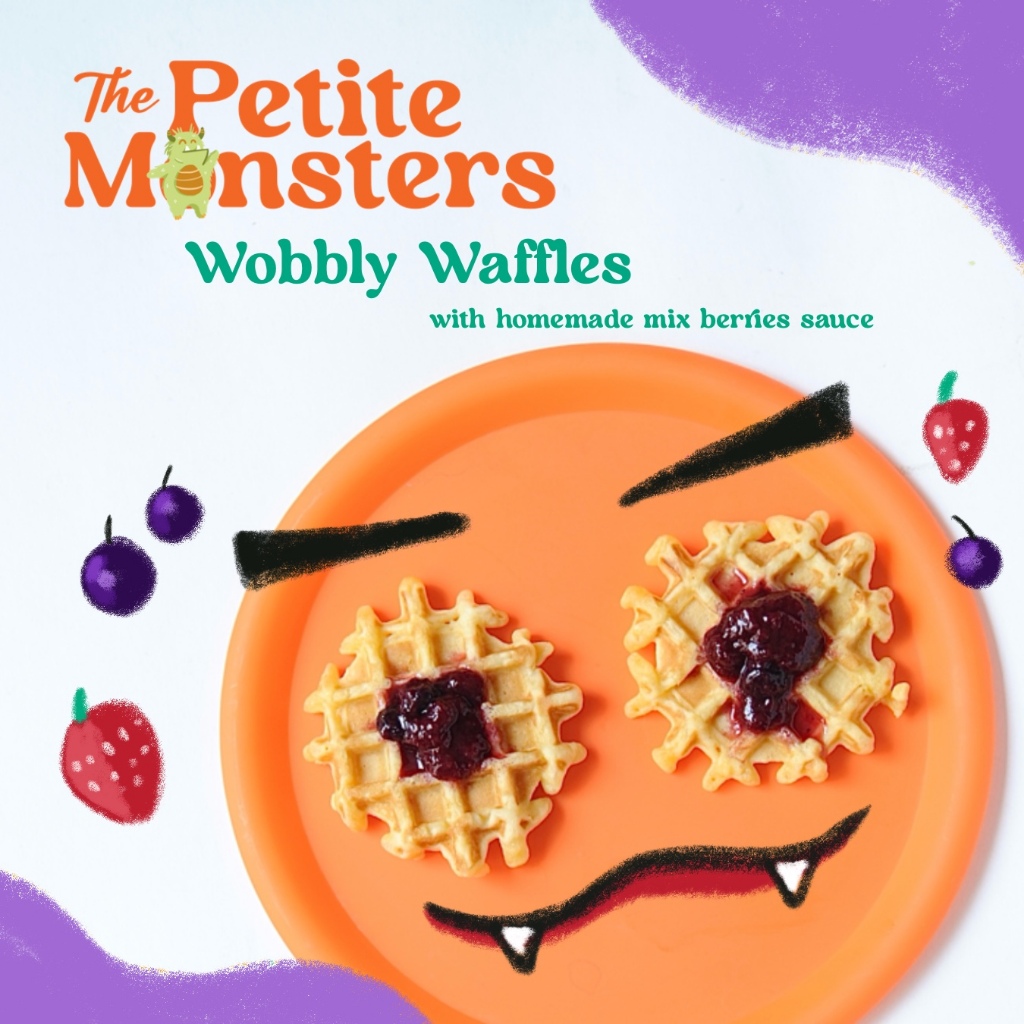 

Wobbly Waffle With Homemade Mix Berries Sauce - Frozen Waffle