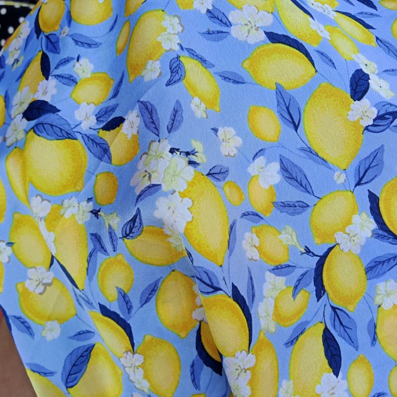 Kain Satin Silk Motif Jeruk Impor - Kain Satin Armany Silk - Kain Meteran BD | Harga Per Setengah Me