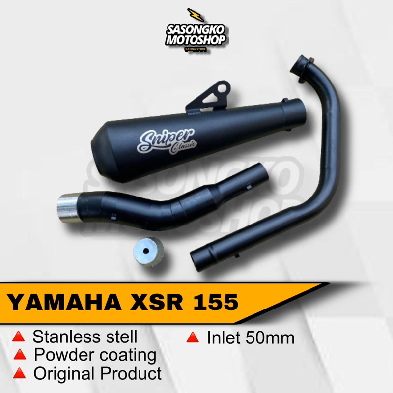 KNALPOT KENALPOT YAMAHA XSR 155 ORIGINAL SNIPER RACING EXHAUST POWDER COATING