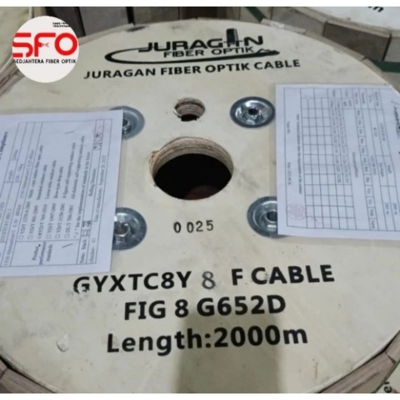 Kabel 8 core  figure 8 G652D panjang 2km /KU 8 core fig 8 G652D 2000m