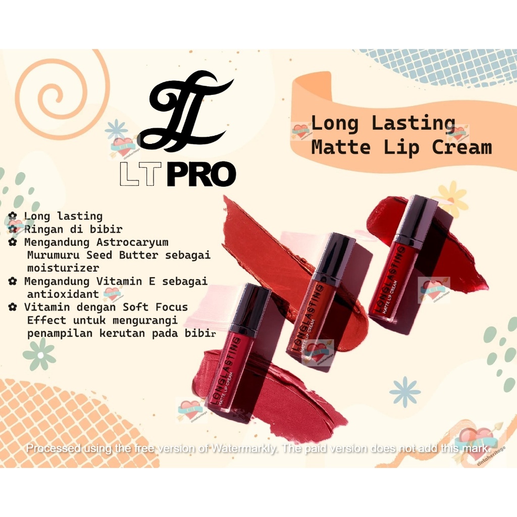 ©HERITAGE© LT PRO Long Lasting Matte Lip Cream - Ringan, Waterproof, Tahan Lama | Lipstick | Lip Mat