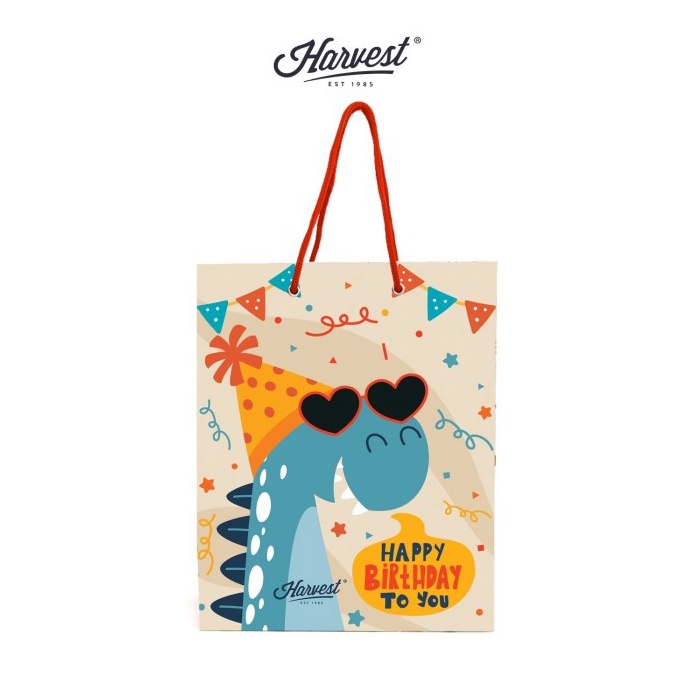 

BARANG ORIGINAL Paper Bag Ulang Tahun Birthday Harvest Funland M Dino