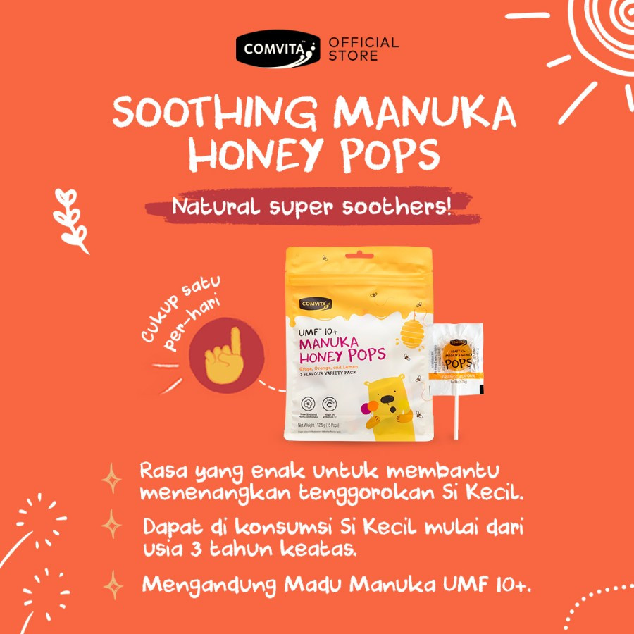 

Comvita Kids Soothing Pops with UMF 10+ Manuka Honey Permen Madu Anak