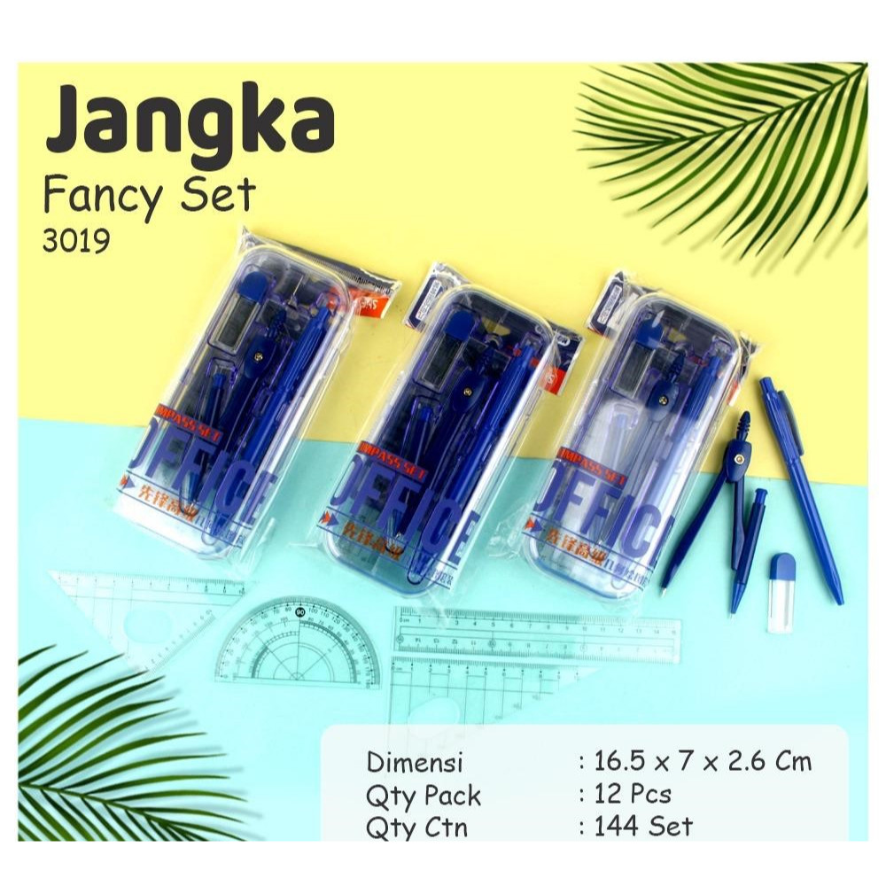 

Jangka Geometri Set + Penggaris 3019 + Case Compass Set