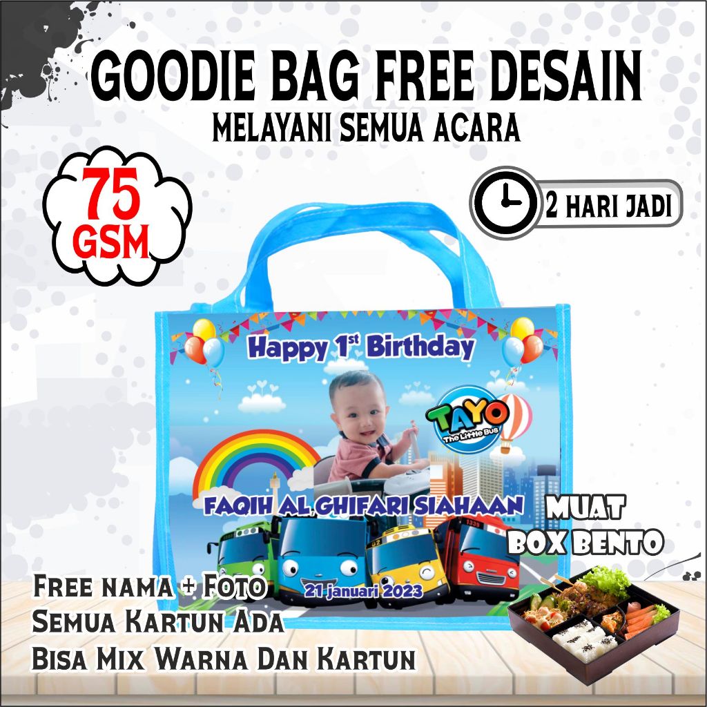 

TAS BENTO JINJING TAYO/SOVENIR ULANG TAHUN/GOODIE BAG NGGAK RIBET/GOODIE BAG/GOODIE BAG ULANG TAHUN/TAS ULTAH